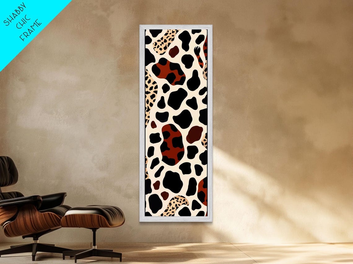 Retro 70s Cheetah Leopard Animal Spots Pattern Tall Wall Print - Image 6