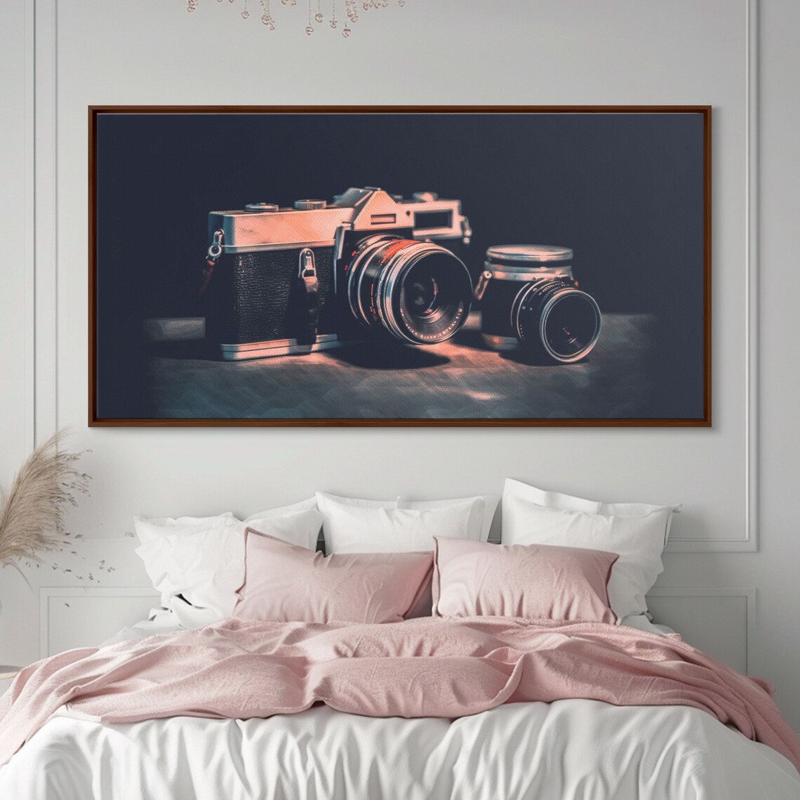 Vintage Film Camera With Lens Dramatic Dark Still Life Photo Art Poster - Image 3