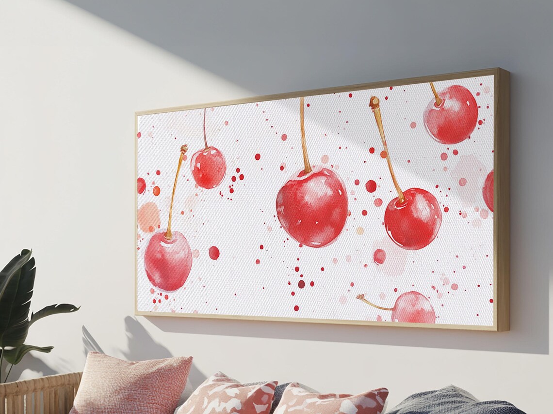 Cherry Painting Print Kitchen Wall Art Kitchen Decor Cherry Wall Art Kitsch Decor Eclectic Home Decor - Image 3