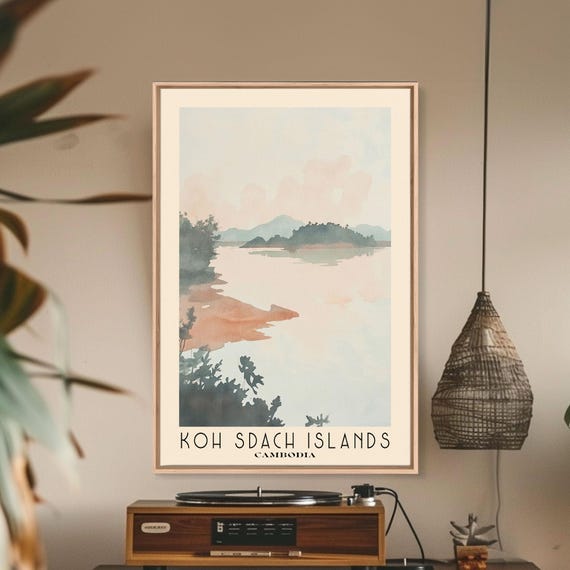 Koh Sdach Islands Cambodia Watercolor Print Vacation Gift Cambodia Wall Art Beach Painting Beach Decor Beach Or Lakehouse Art