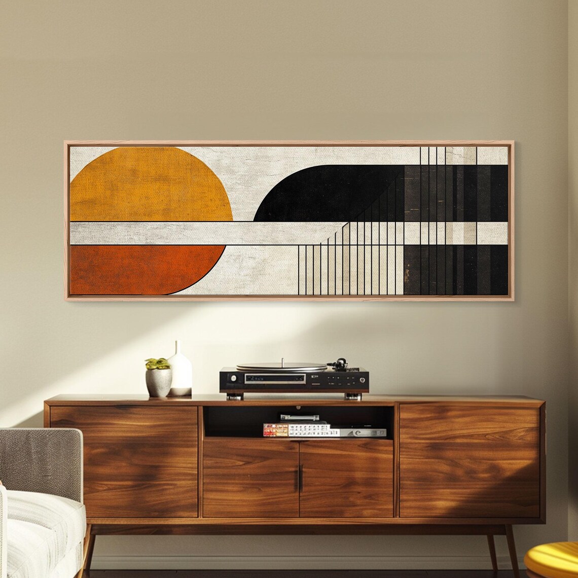 Art Deco Abstract Art Print, Muted Earth Tones - Image 2