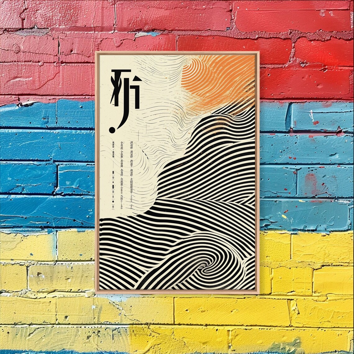 Japandi Wave Ripple Abstract, Mid-Century Art Print - Image 5