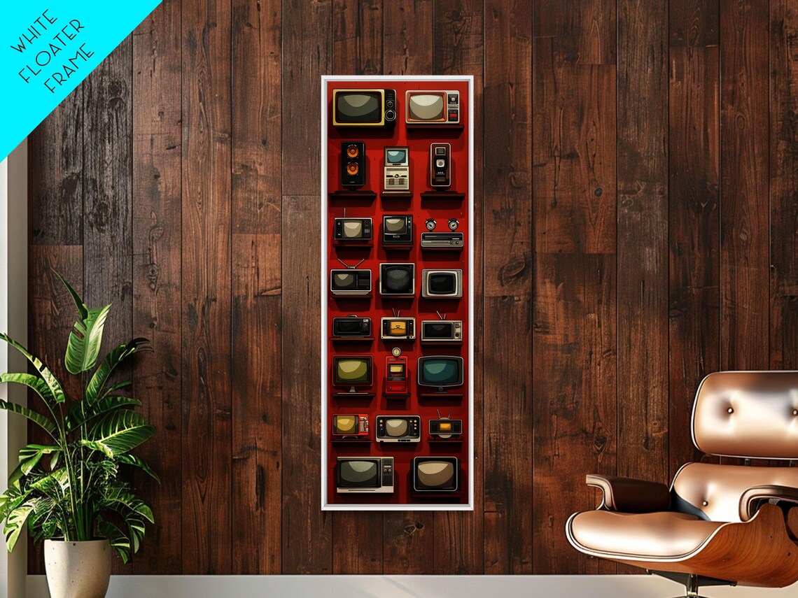 Retro Televions Framed Print Retro Decor Man Cave Art Gift For Him - Image 3