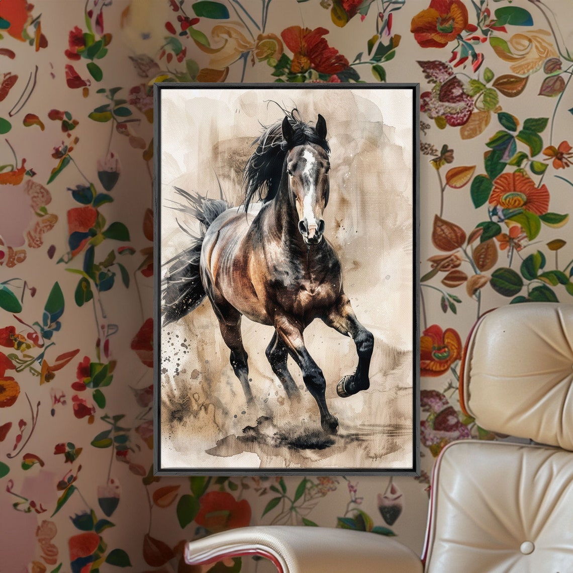 Galloping Horse Watercolor Painting Dynamic Equestrian Art Print - Image 3