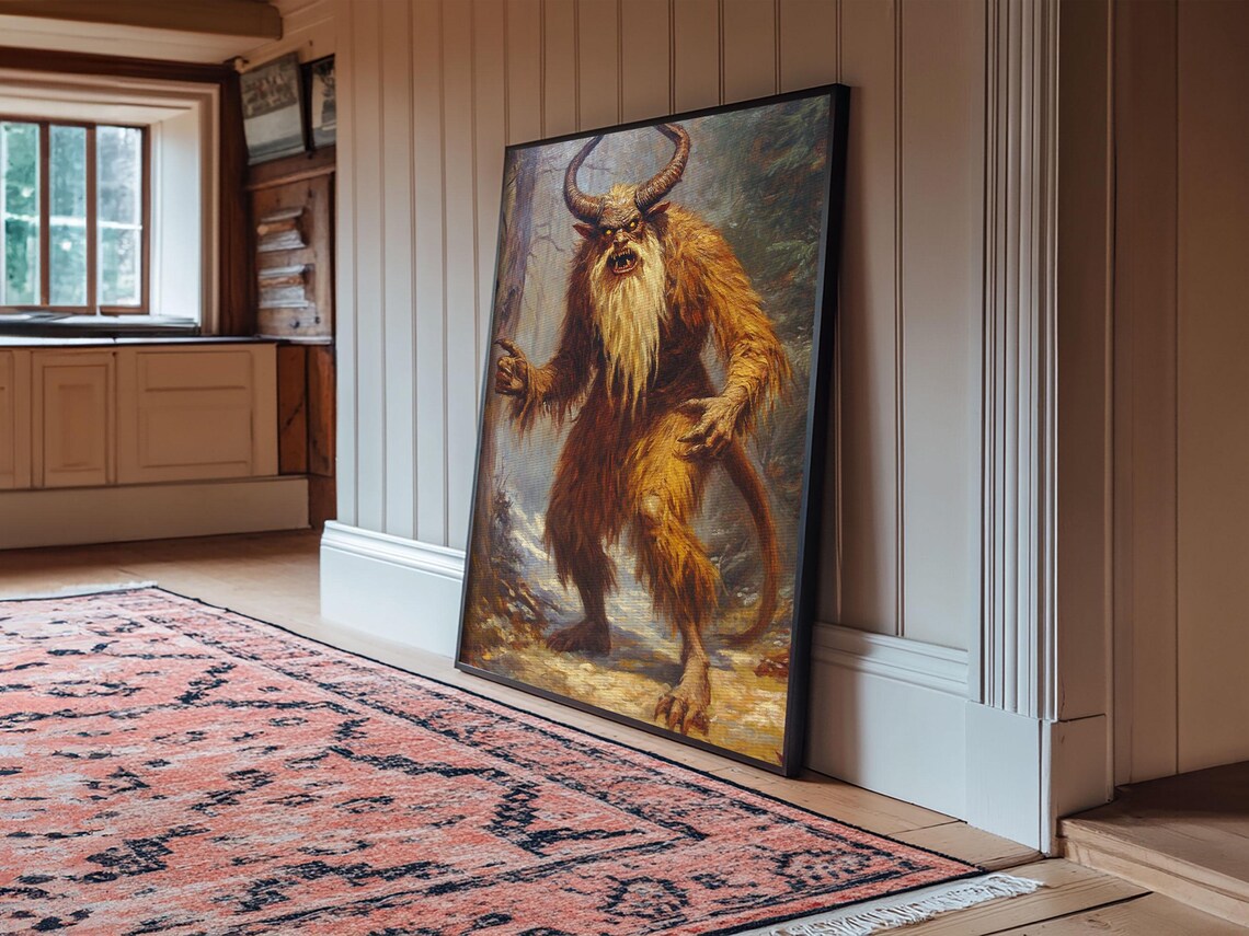 Wendigo Horned Forest Beast Dark Macabre Gothic Cryptid Creature Art Poster - Image 6