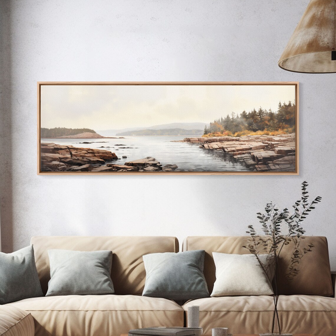 Acadia National Park Watercolor Panoramic Art Print - Image 4