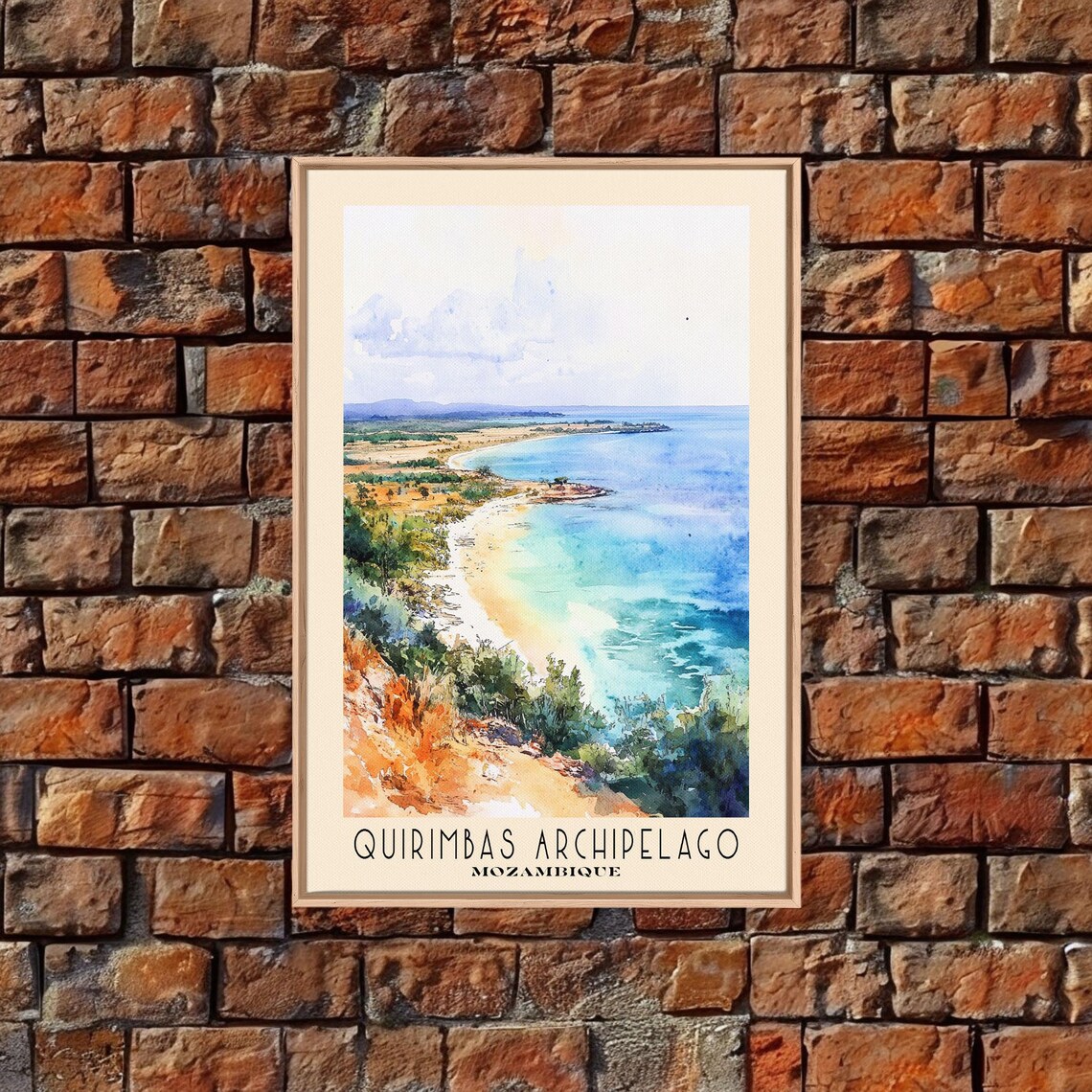 Quirimbas Archipelago Mozambique Turquoise Coast Watercolor Travel Poster - Image 4