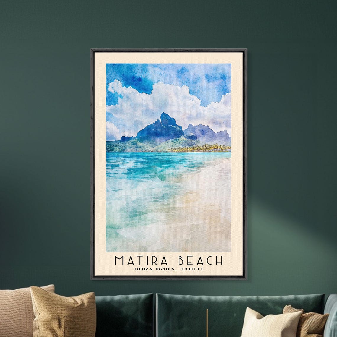 Matira Beach Bora Bora Tahiti Lagoon Mountain View Travel Poster - Image 5