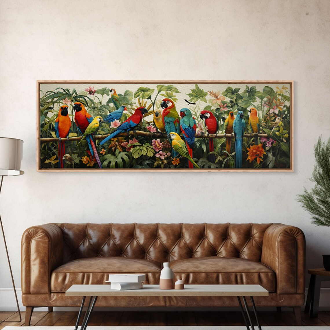 Birds Of Paradise Parrot Tropical Art Print, Guest Room
