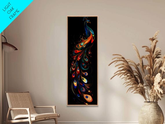 Whimsical Peacock Wall Art Print With Bold Modern Design And Boho Decor Perfect Accent For Bedroom Or Living Room Art