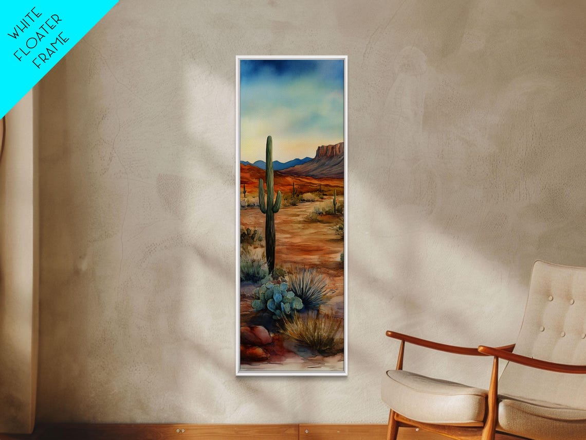 Saguaro Cactus Desert Sunset Red Rock Mesa Southwest Watercolor Print - Image 6