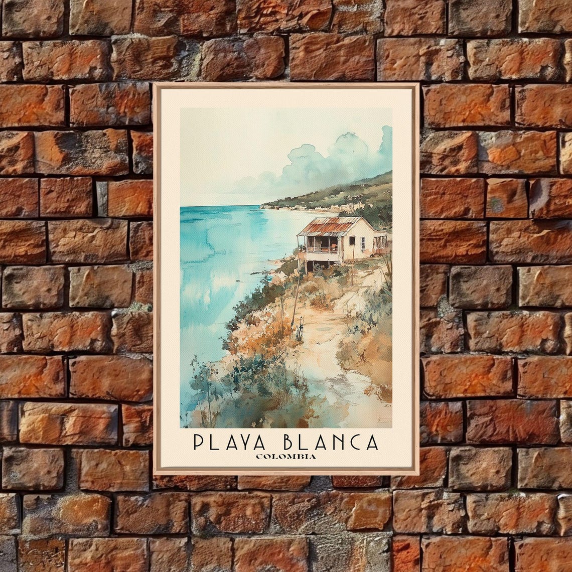 Playa Blanca Colombia Stilt Hut Rocky Point Turquoise Bay Poster - Image 4