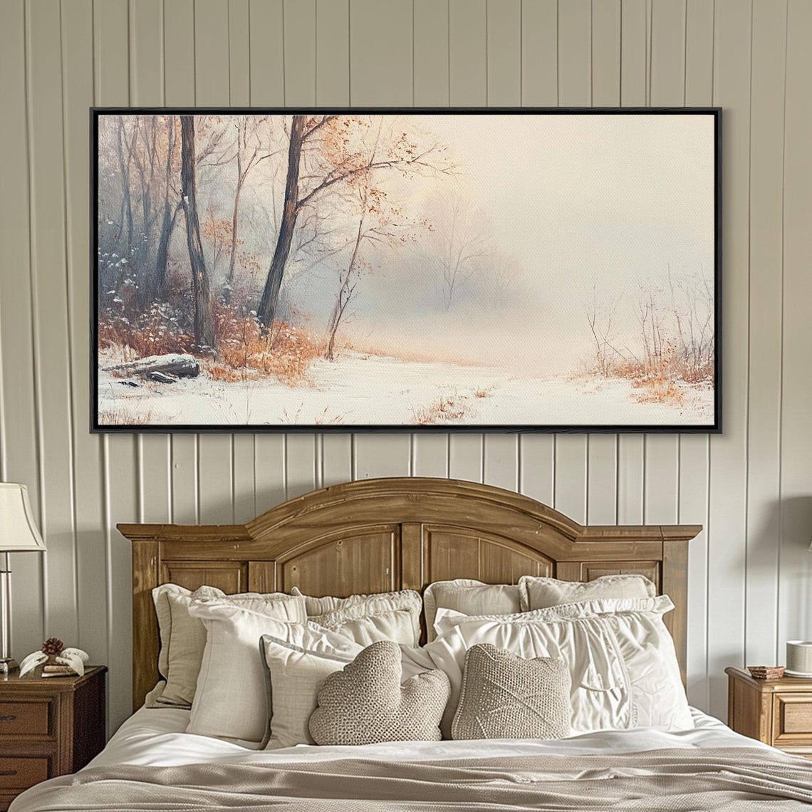 Misty Winter Forest Snowy Trees Soft White Snow Landscape Poster - Image 5