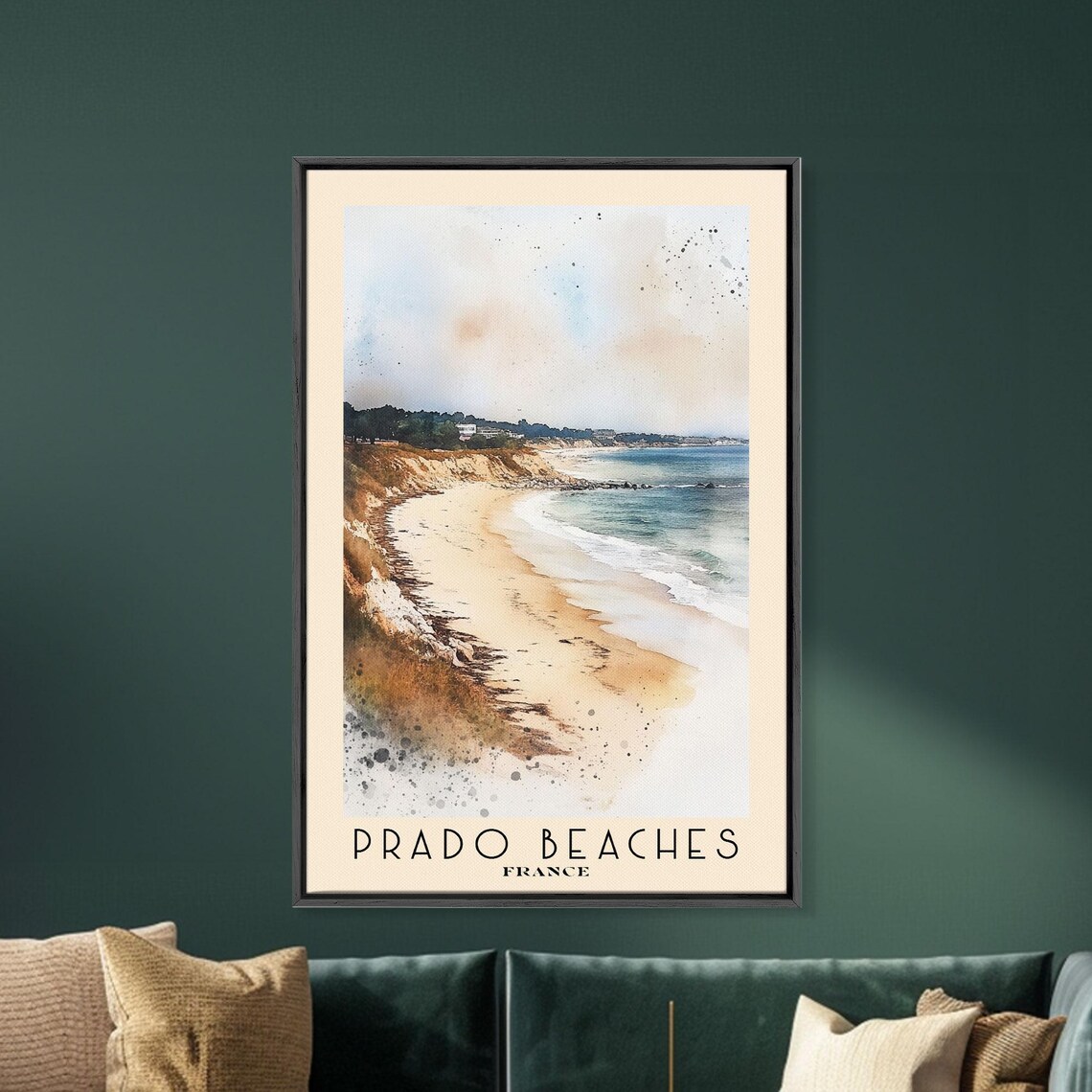Prado Beaches France Curving Sandy Beach Rocky Cliffs Mediterranean Coast Poster - Image 5