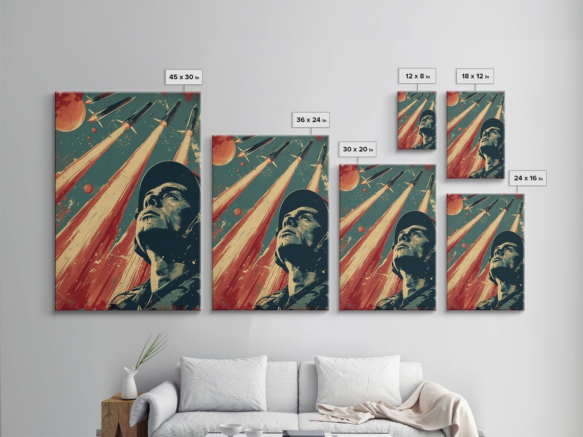 Retro Rocket Launch Cosmonaut Vintage Space Propaganda Poster Print - Image 2