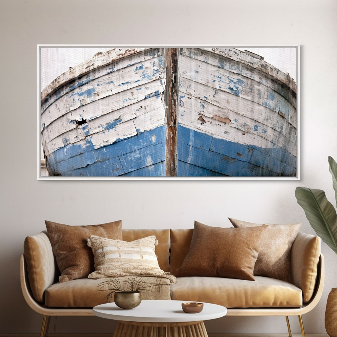 Old Wooden Boat Hull Peeling Paint Rustic Nautical Photo Poster - Image 5
