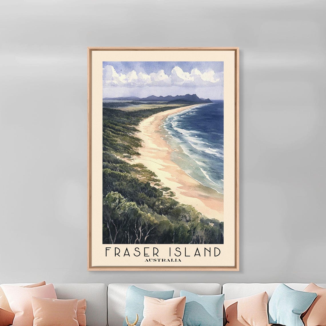Fraser Island Australia Endless Sandy Beach Forest Coastline Poster - Image 3
