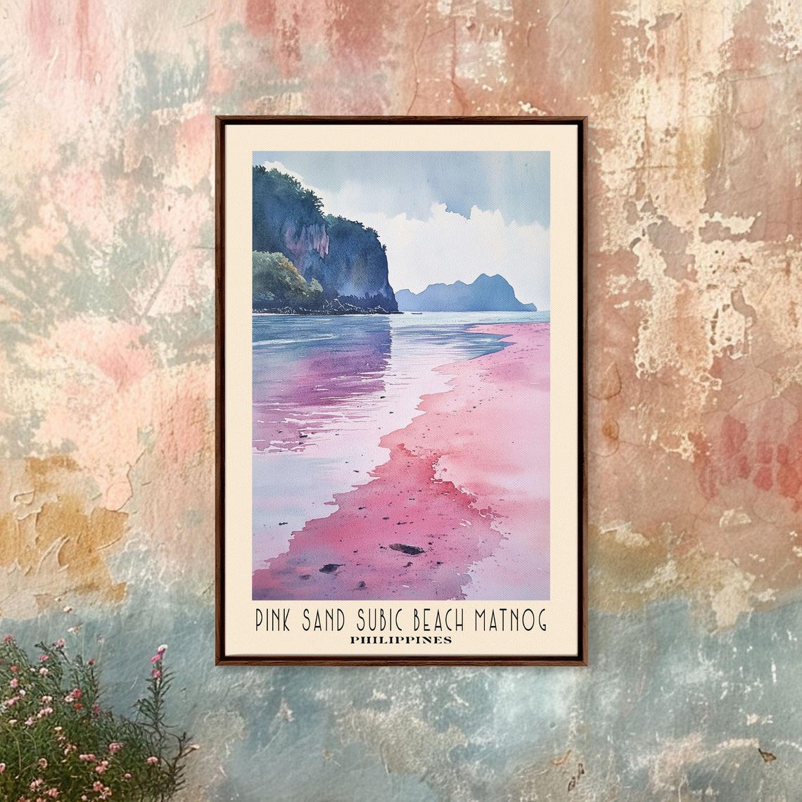 Pink Sand Subic Beach Matnog Philippines Rose Shore Cliff View Poster