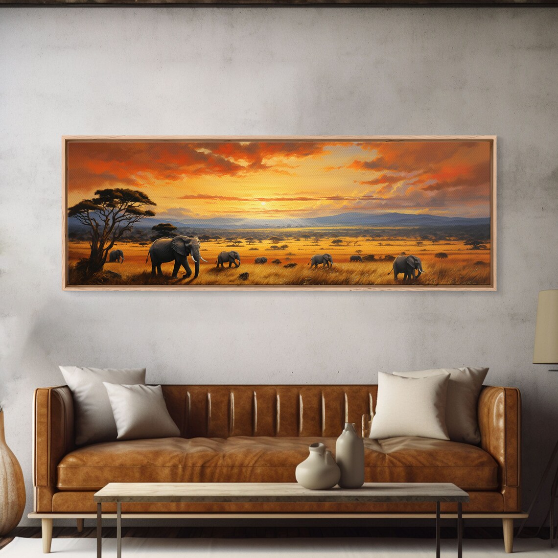 Colorful Elephants Of Africa Savanna Art Print