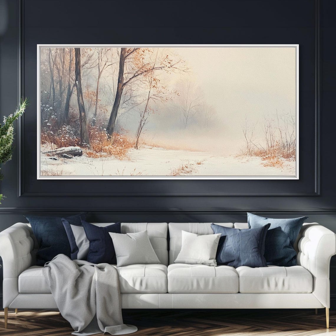 Misty Winter Forest Snowy Trees Soft White Snow Landscape Poster - Image 3
