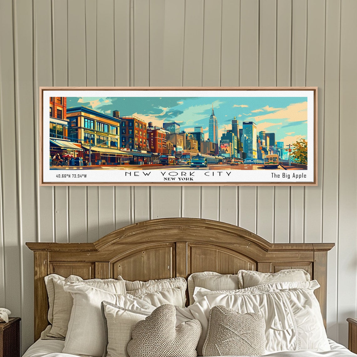 New York City Panoramic Skyline Empire State Street View Travel Poster - Image 3