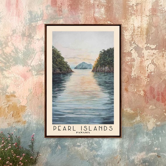 Pearl Islands Panama Watercolor Print Vacation Gift Wall Art Beach Painting Beach Decor Beach Or Lakehouse Art