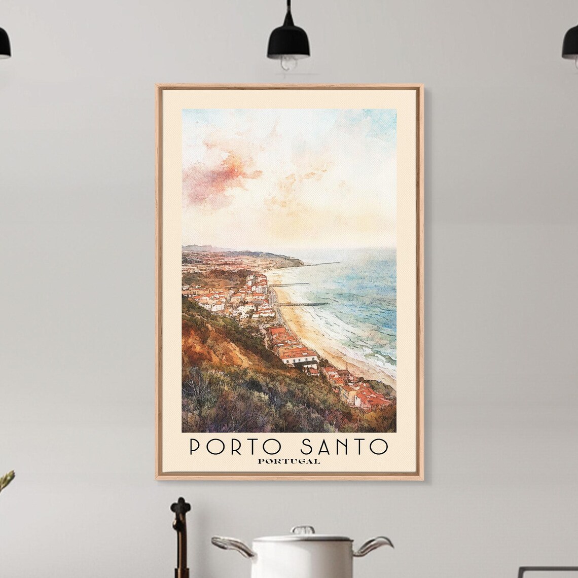Porto Santo Portugal Watercolor Beach Art Print - Image 6