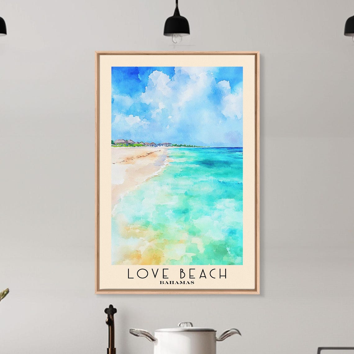 Love Beach Bahamas Curved White Sand Vivid Turquoise Sea Poster - Image 6