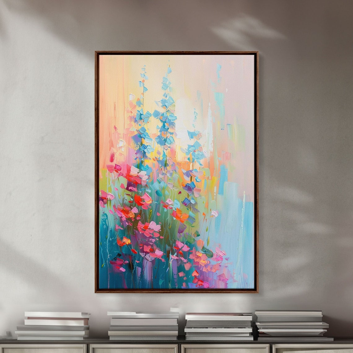 Pastel Spring Blossoms Impressionist Floral Meadow Abstract Poster - Image 3