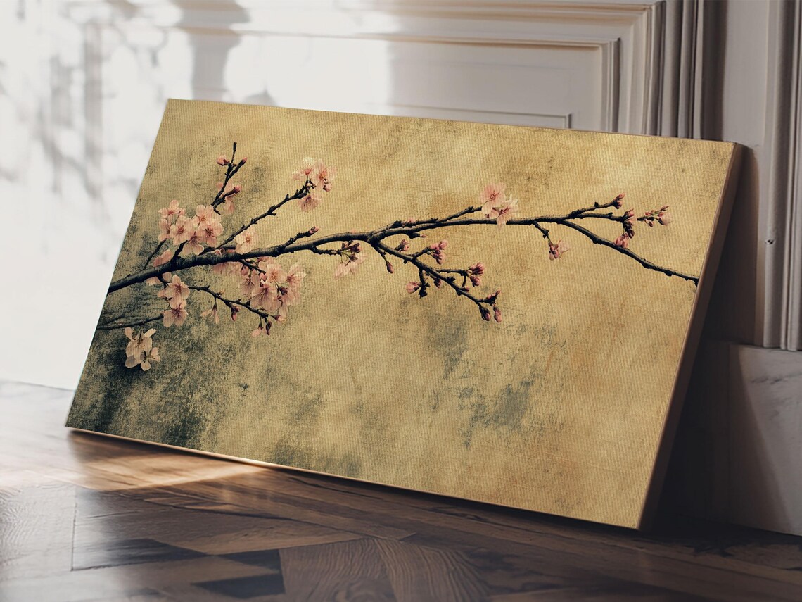 Vintage Cherry Blossom Art Print, Rustic Botanical Decor - Image 2