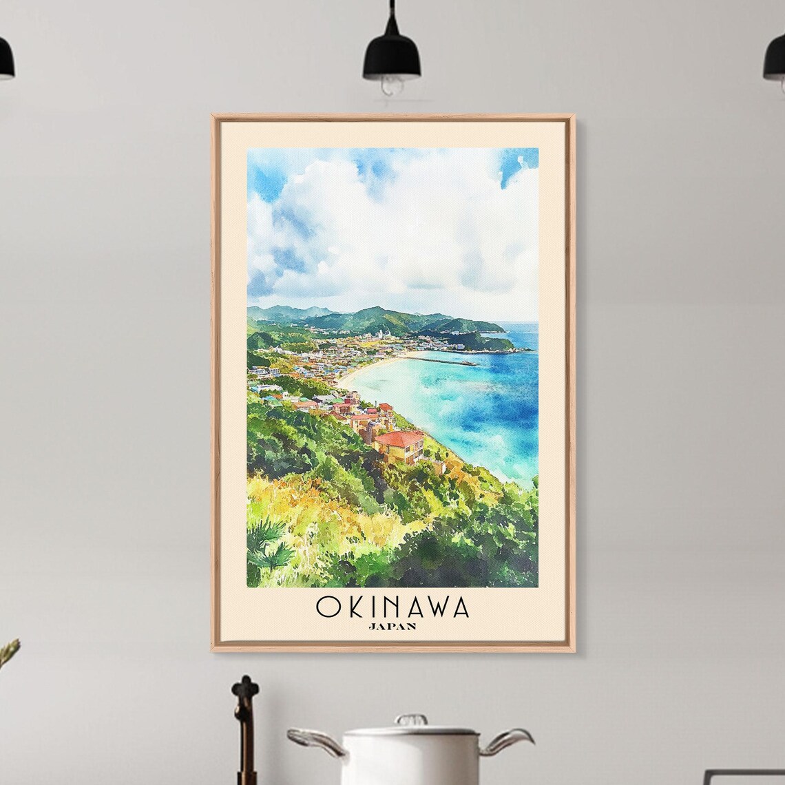 Okinawa Japan Watercolor Beach Art Print, Vacation - Image 6