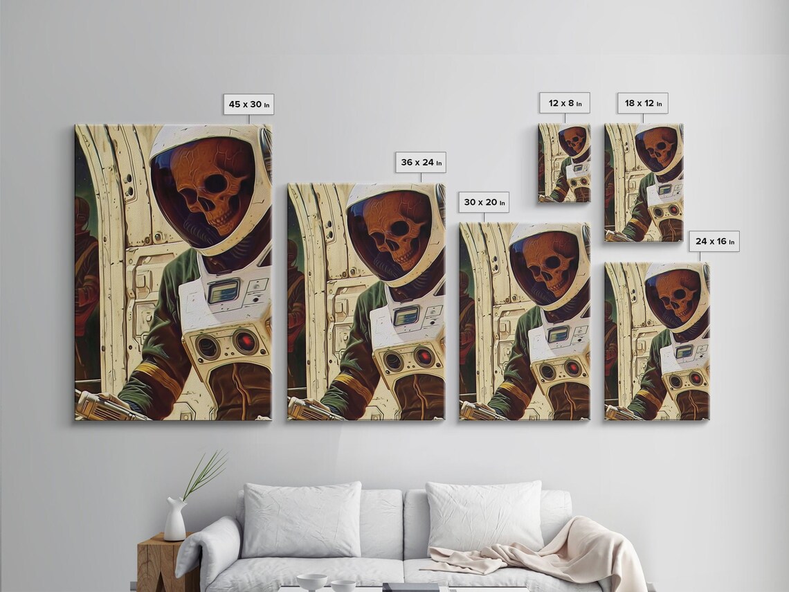 Zombie Astronaut Gothic Comic Book Art Poster - Image 2