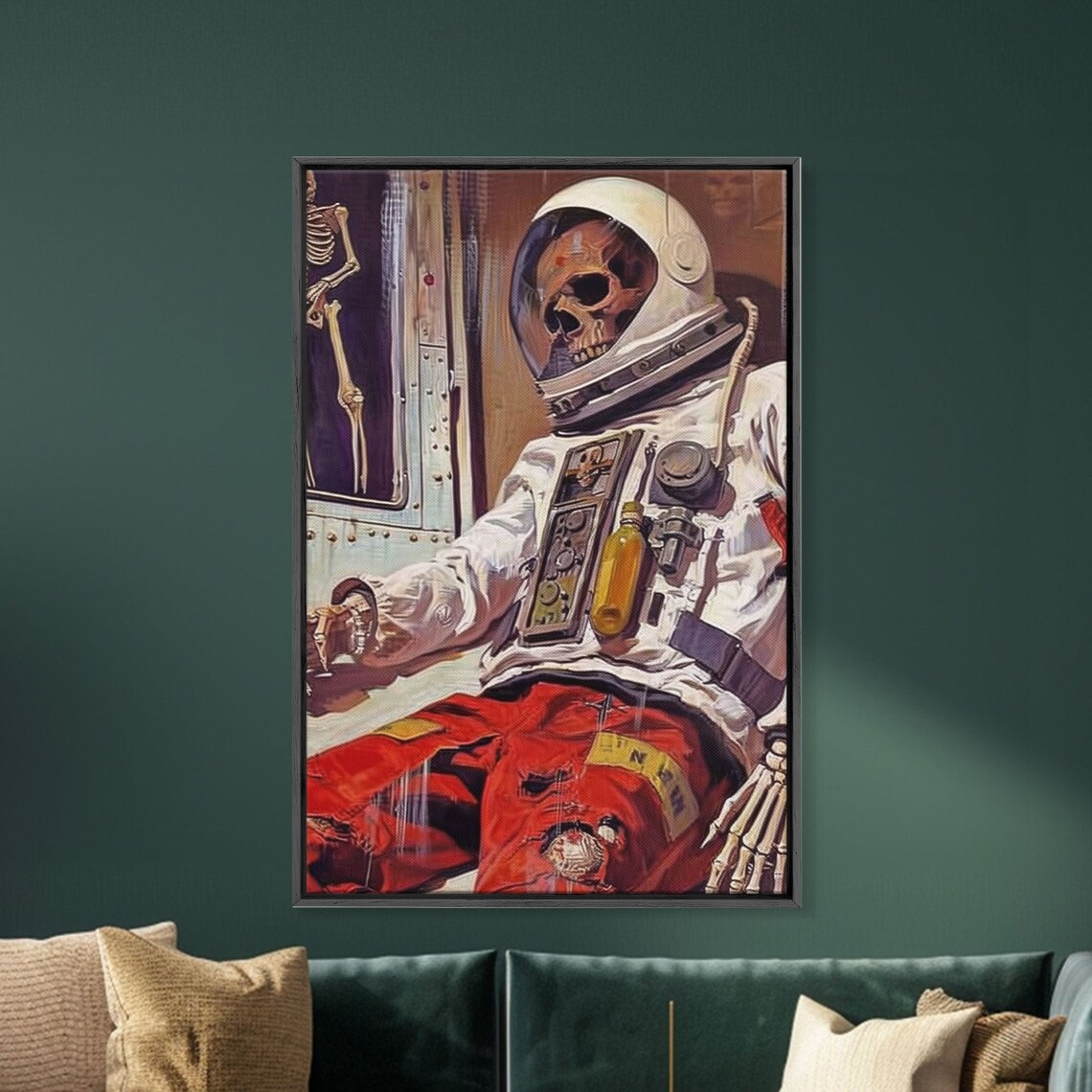 Skeleton In Astronaut Suit, Gothic Art Poster - Image 4