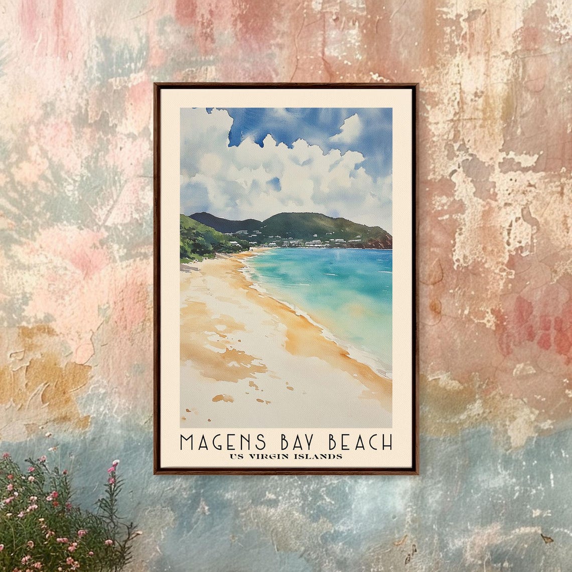 Magens Bay Beach US Virgin Islands Crescent Bay Turquoise Sea Poster - Image 5