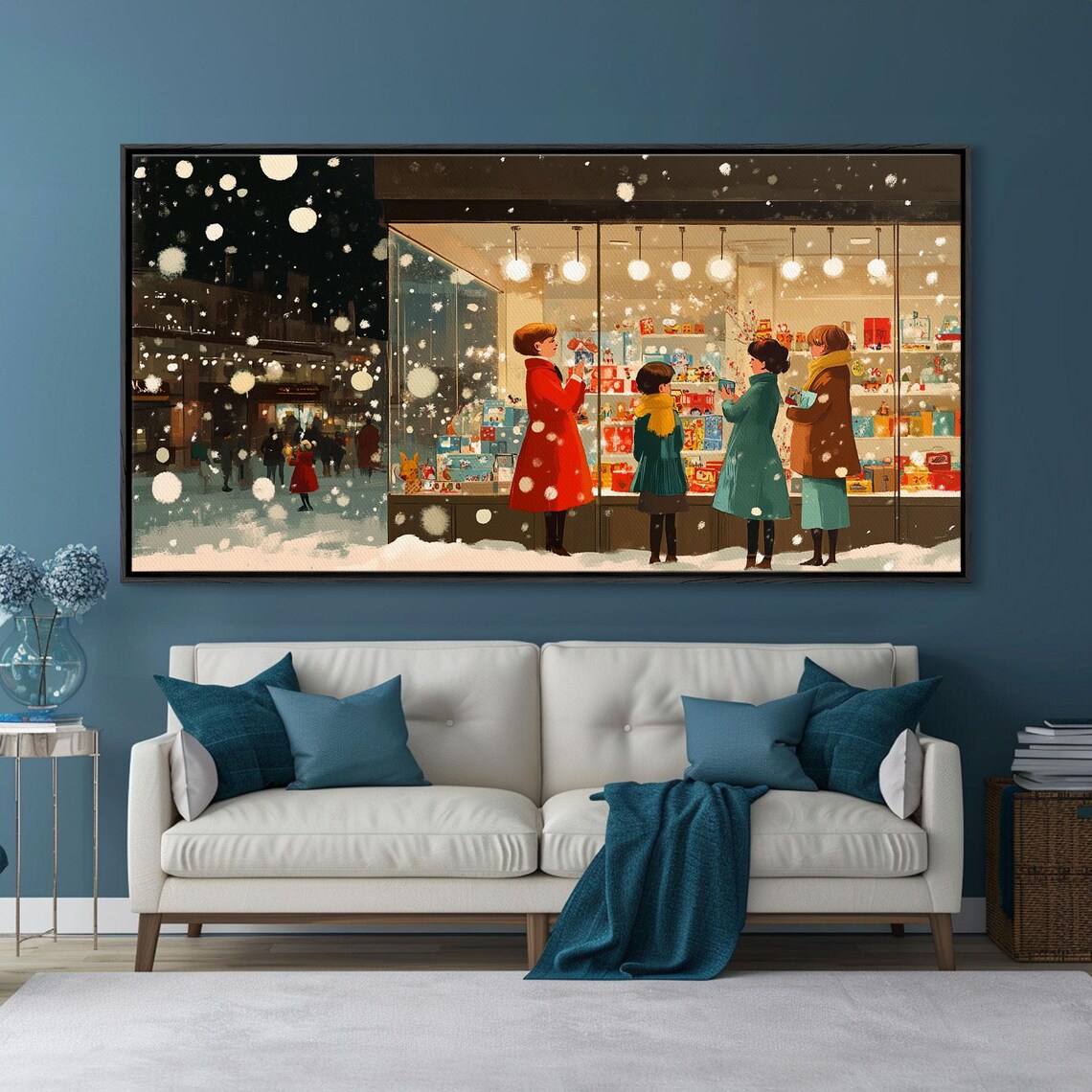 Christmas Window Shopping Scene, Nostalgic Holiday Poster - Image 6