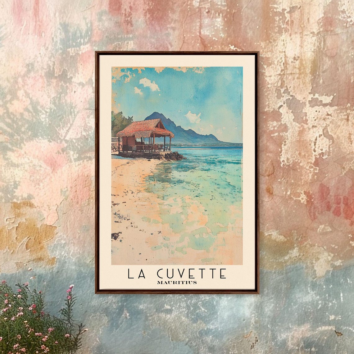 La Cuvette Mauritius Thatched Pavilion Turquoise Shallows Poster - Image 4