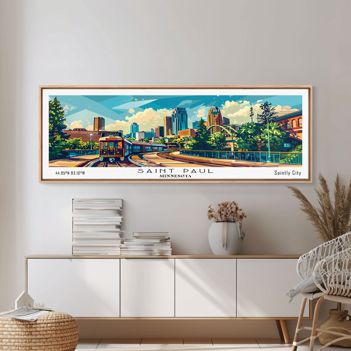 Saint Paul Minnesota Downtown Light Rail Train Cityscape Travel Poster - Image 6