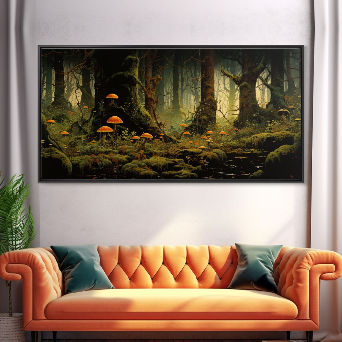Mushroom Enchanted Forest Landscape Art Print - Image 5