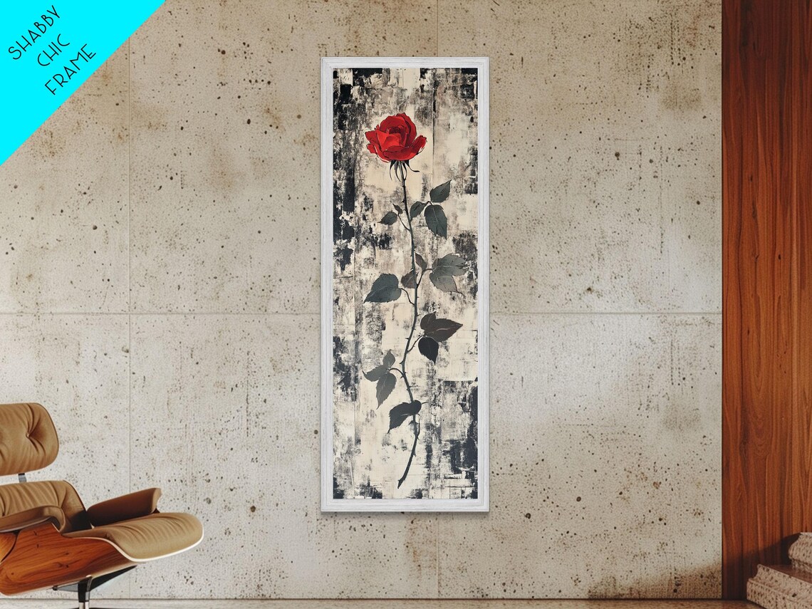 Minimalist Black And White Rose Botanical Art Print - Image 6