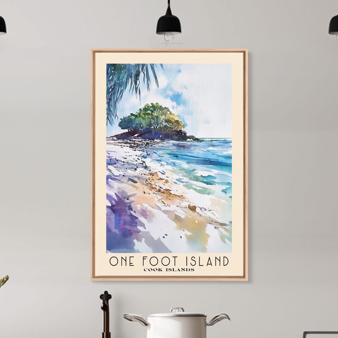 One Foot Island Cook Islands Palm Islet Turquoise Wave Wash Poster - Image 6