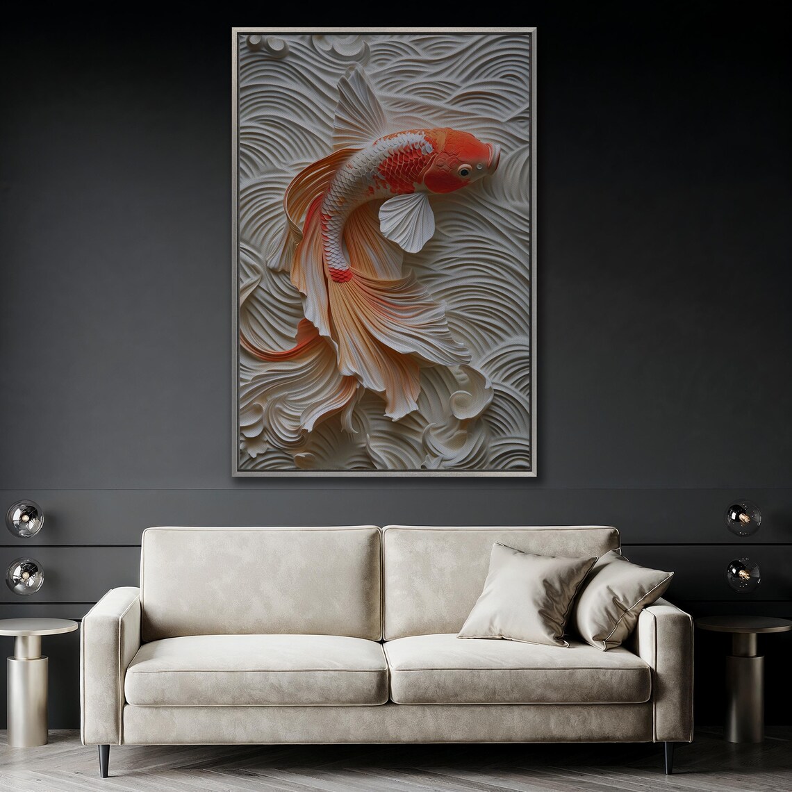 Koi Fish Art Print, Asian-Inspired Wall Decor - Image 2