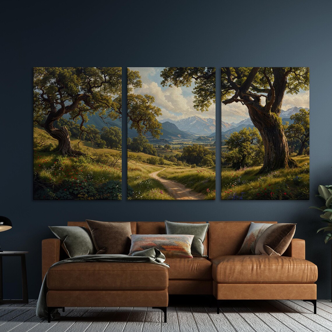 Pastoral Mountain Valley Landscape Art Print - Image 5