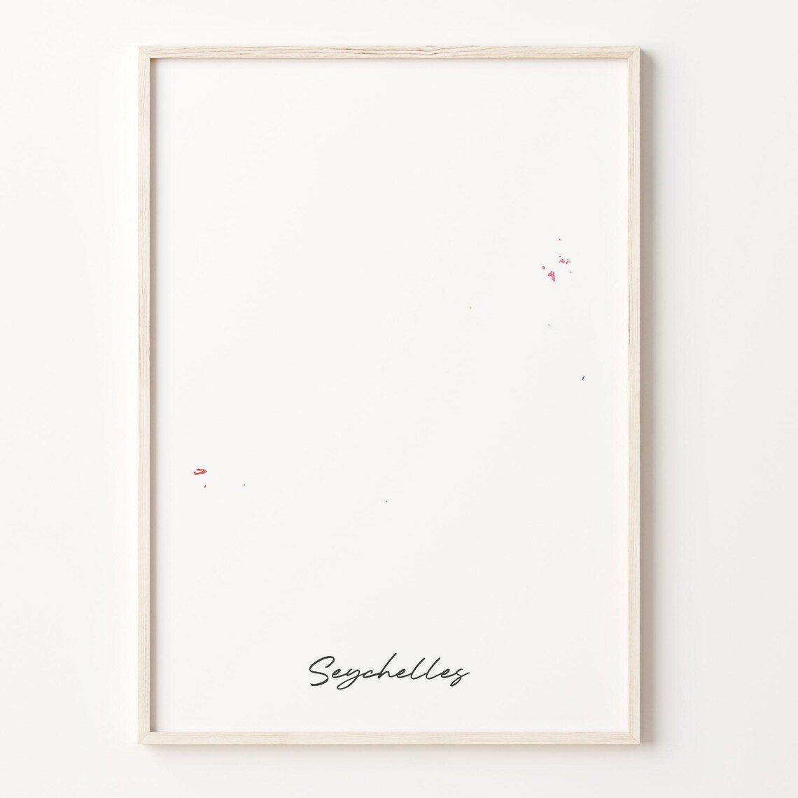 Seychelles Watercolor Map Islands Minimalist Tropical Travel Art Poster
