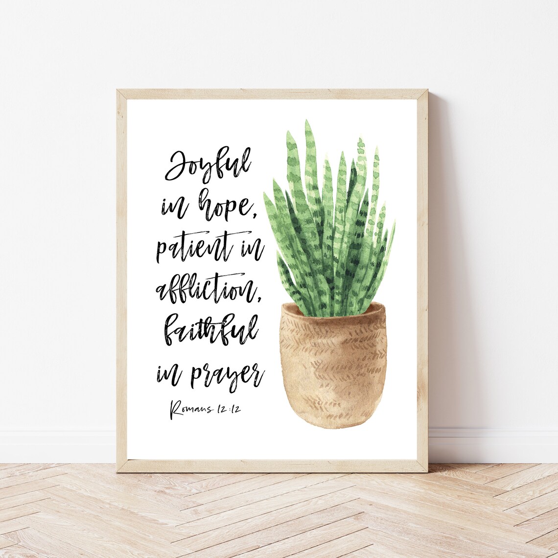 Bible Verses for Mom, Romans 12:12 Boho Art Print