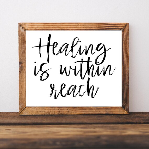 Healing Is Within Reach Affirmation Quote Poster for Therapy Office