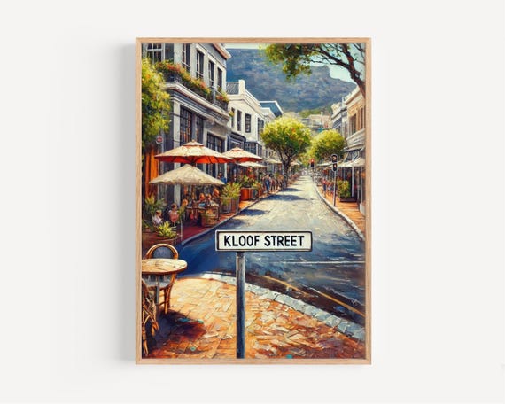 Cape Town Kloof Street Wall Art Print Travel Poster African Home Decor Housewarming Souvenir Gift