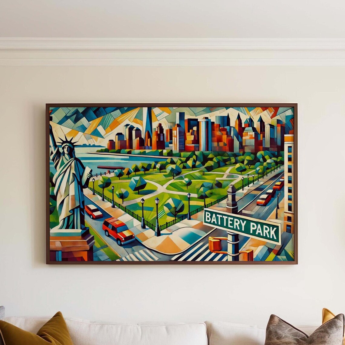Battery Park New York Travel Poster Art Print