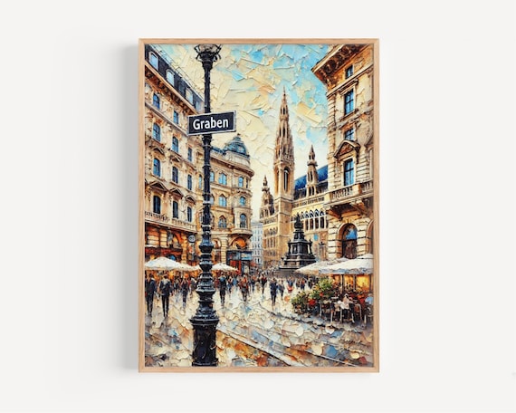 Graben Vienna Austria Historic Street Sign Baroque Cityscape Poster