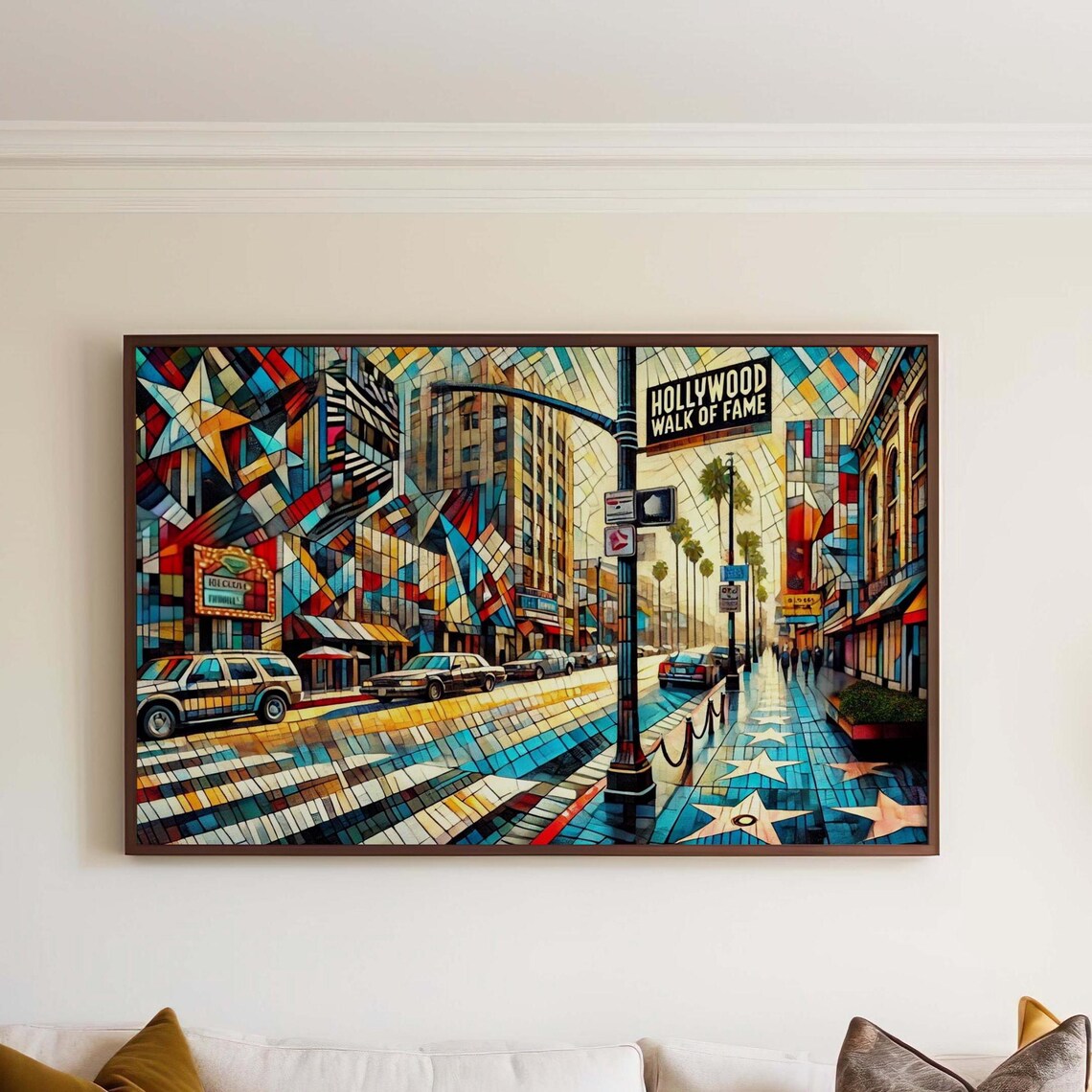 Hollywood Walk of Fame Los Angeles Geometric Street Scene Poster