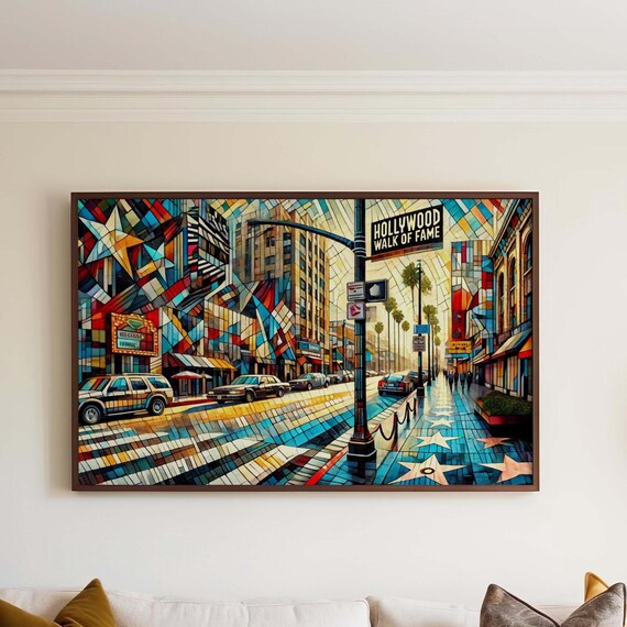 Hollywood Walk of Fame Los Angeles Geometric Street Scene Poster